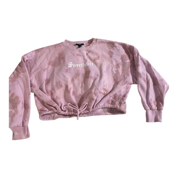 Forever 21 Pink Oversized Cropped Sweatshirt - Picture 3 of 9